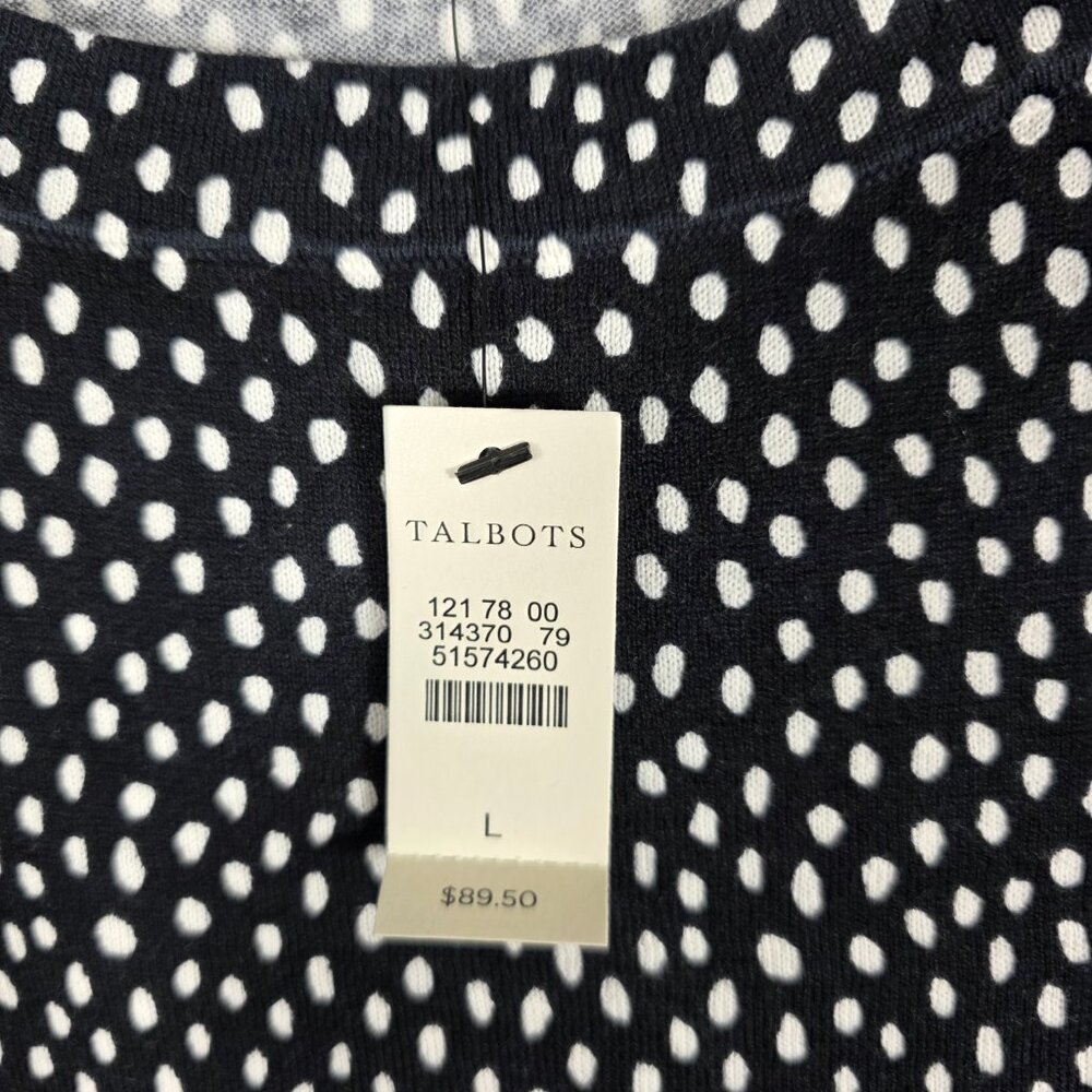 Talbots Black & White Dot Patterned Sweater Women… - image 8